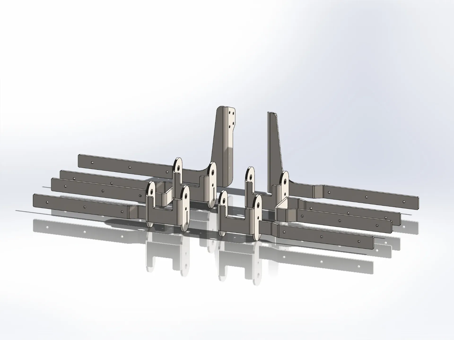 [SLI004043] Fender Brackets - Blind Mount for Single Axle Poly Fenders | Old Low Air Leaf Suspension | Stainless Steel (52")