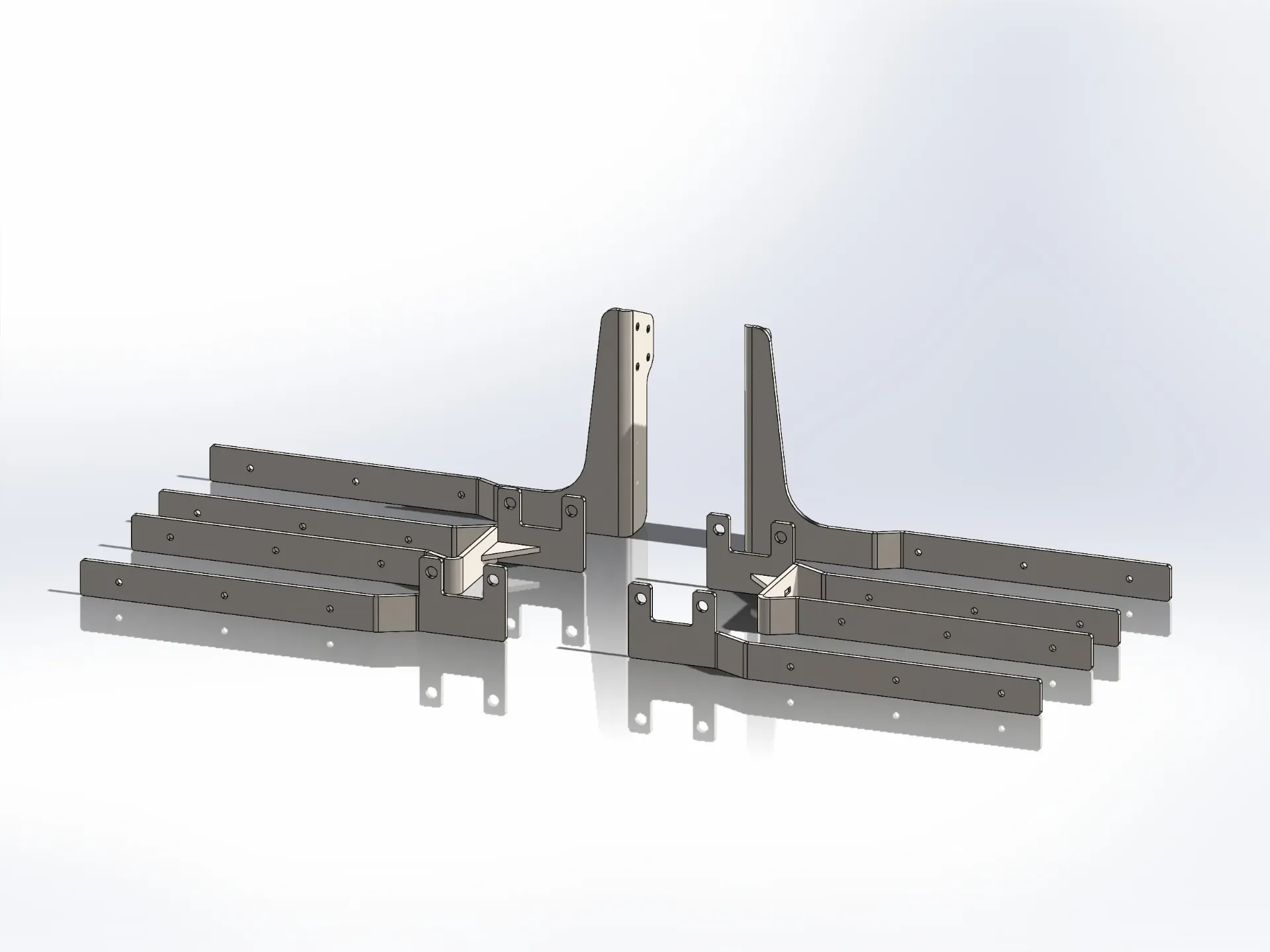 Fender Brackets - Blind Mount for Single Axle Poly Fenders | Hendrickson Hendrickson HAS 40LH Suspension | Stainless Steel