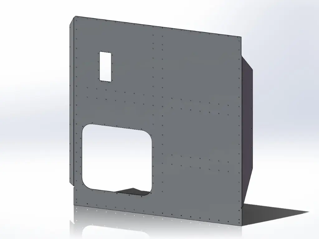 [SLI000091] Peterbilt Old Style 379 Sleeper Panels - Passengers Side, 63" (72"), Flat Top (Door and Vent)