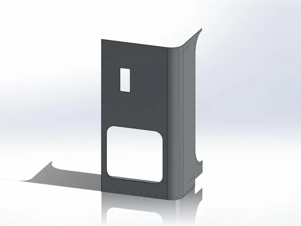 [SLI000113] Peterbilt New Style 389 Sleeper Panels - Front Corner Passengers Side, 36" (44"), Flat Top (Door and Vent)