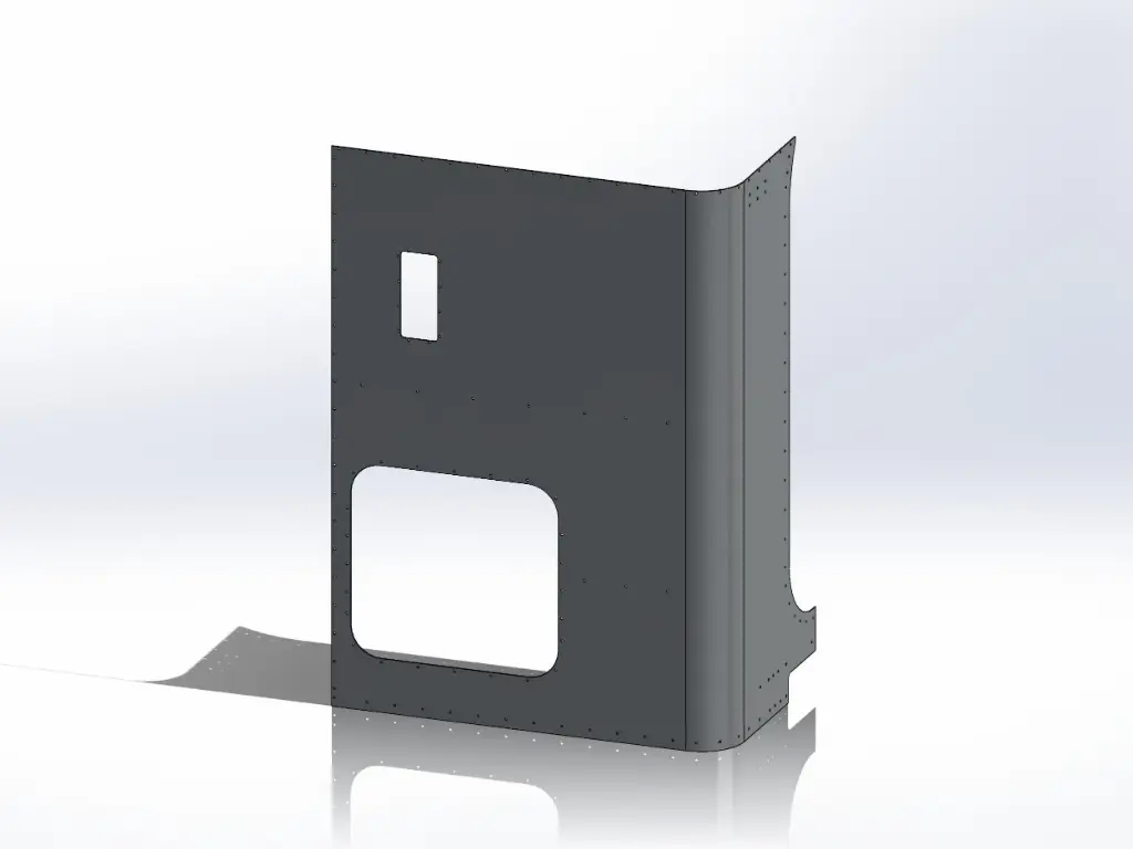 Peterbilt New Style 389 Sleeper Panels - Front Corner Passengers Side, 48" (58"), Ultra Cab