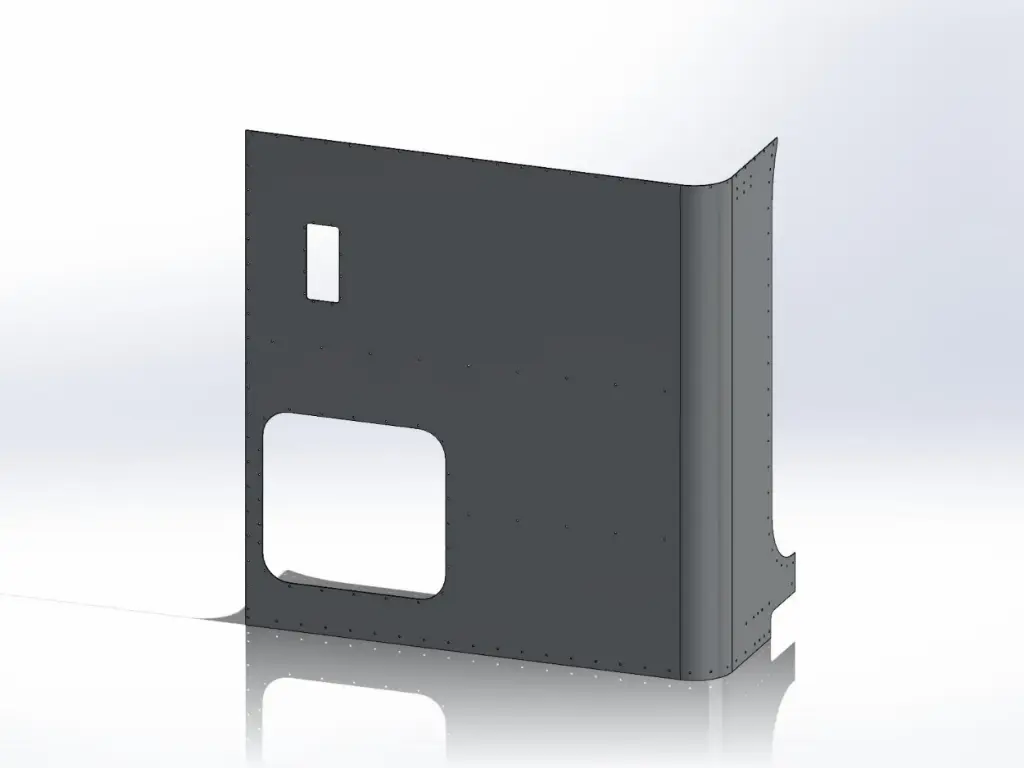 [SLI000121] Peterbilt New Style 389 Sleeper Panels - Front Corner Passengers Side, 63" (72"), Ultra Cab (Door and Vent)