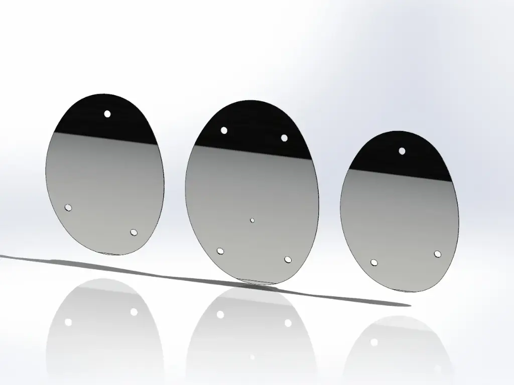 [SLI000960] Peterbilt 2.1 Meter High Rise Visor Plates - Mirror Stainless