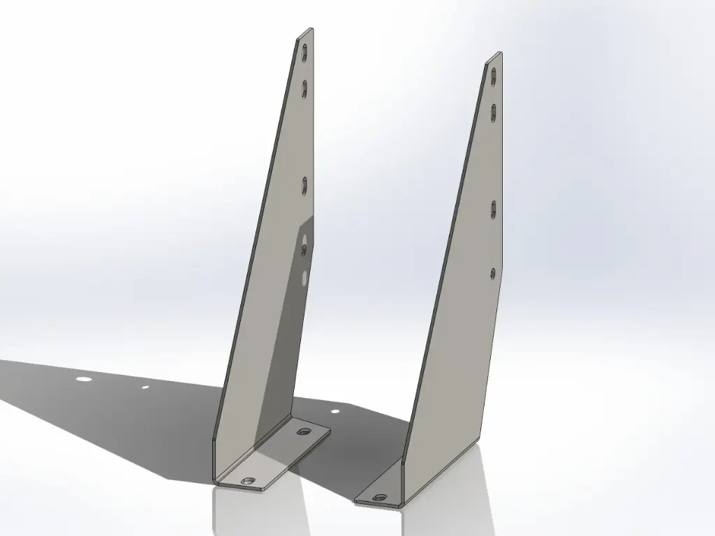 Kenworth Bottom Step Mounting Brackets - New Style 7.5" | Mirror Stainless