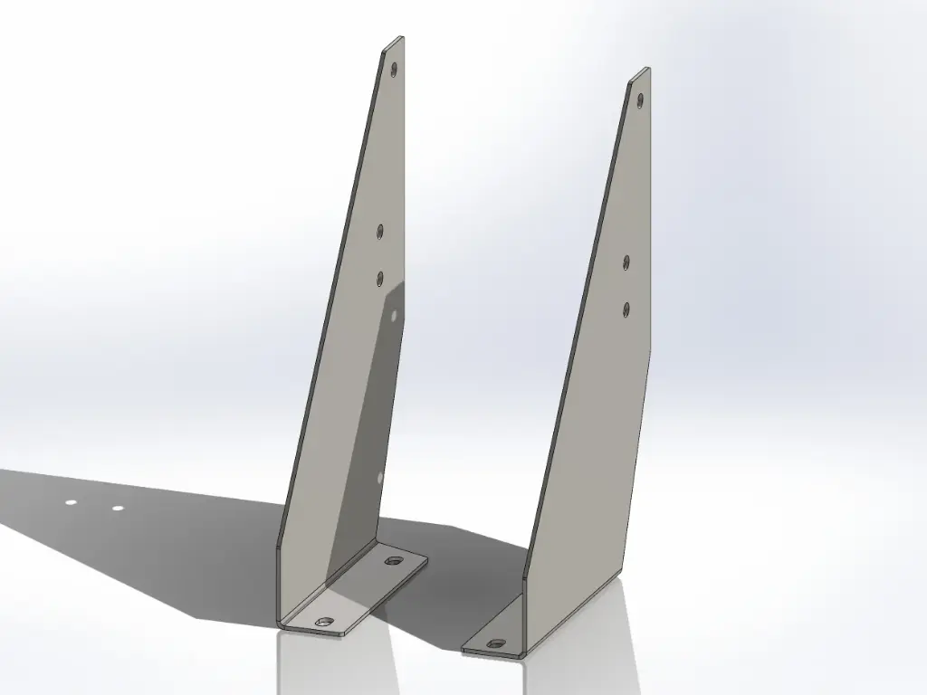 Kenworth Bottom Step Mounting Brackets - New Style DPF 7.5" | Mirror Stainless