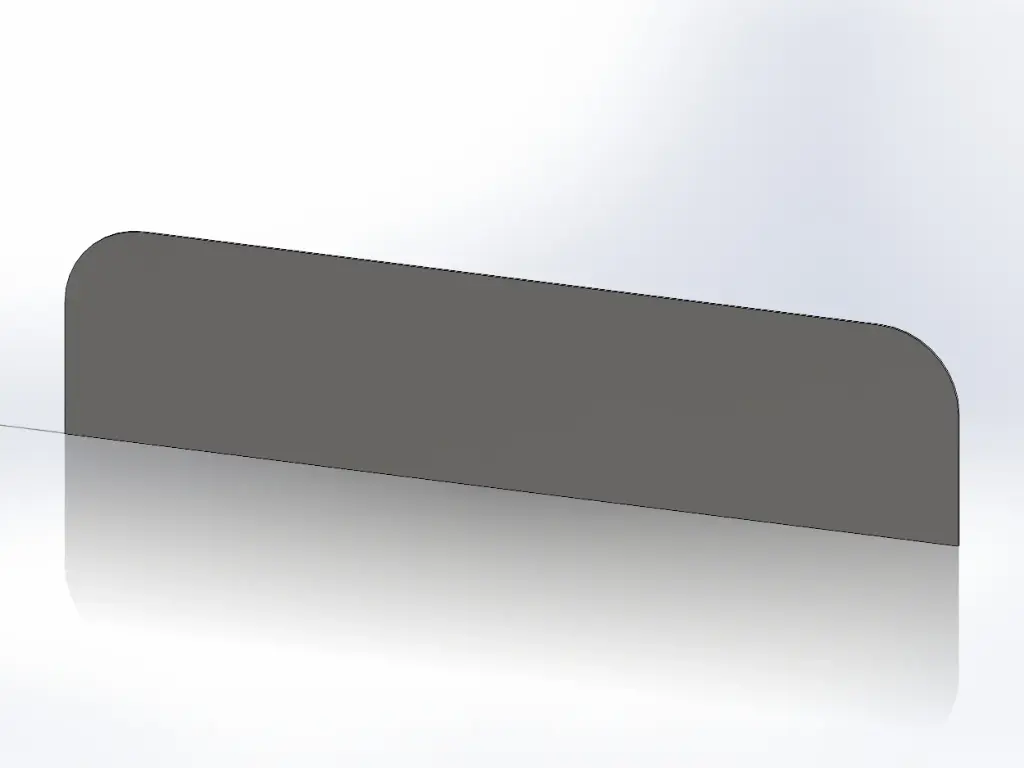 [SLI002471] Kenworth Sleeper Door Visors - Paintable Aluminum (3")