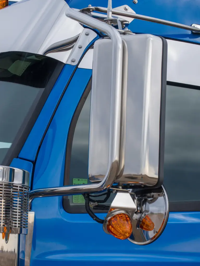 [SLI000596] Peterbilt 589 Angled Cab Mount One-Piece Mirror Brackets (Brushed)
