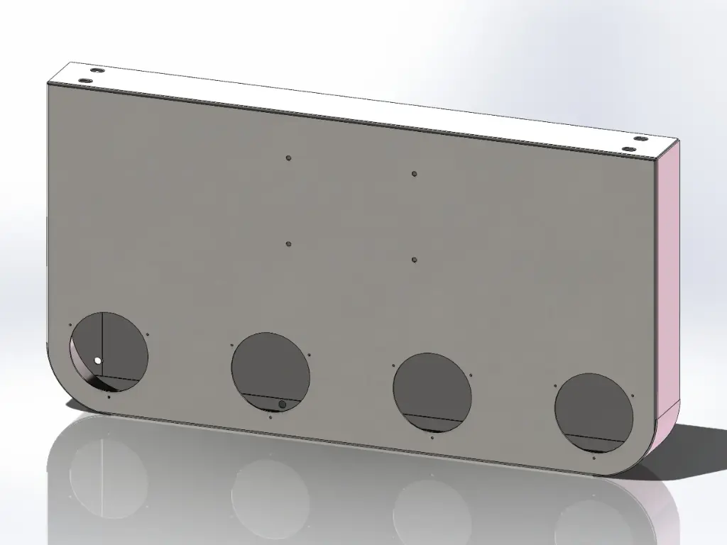 Rear Tail Light Panel Bumper Boxes - 34" x 18" x 3.5" | Paintable Aluminum