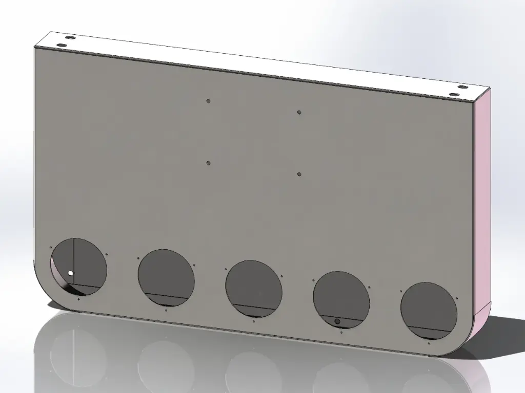 Rear Tail Light Panel Bumper Boxes - 34" x 20" x 3.5" | Mirror Stainless